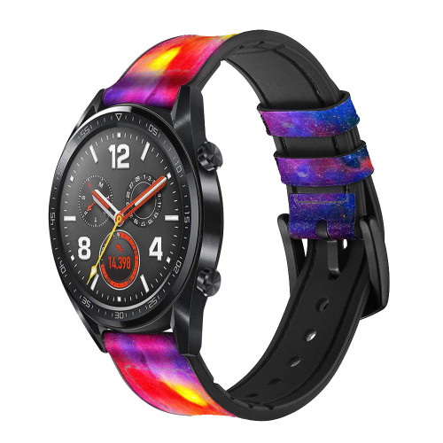 CA0679 Nebula Sky Correa de reloj inteligente de silicona y cuero para Wristwatch Smartwatch