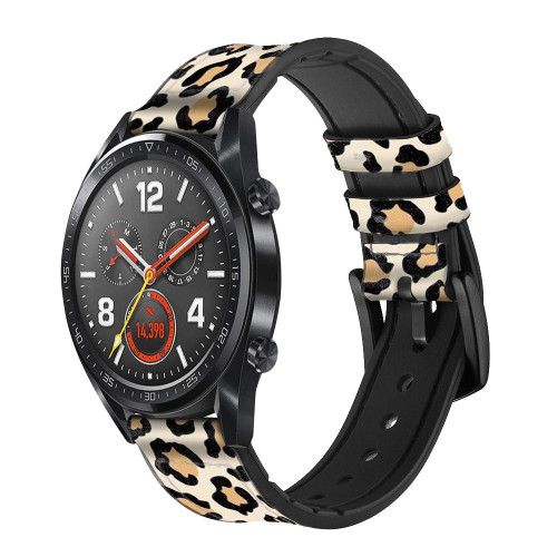 CA0681 Fashionable Leopard Seamless Pattern Correa de reloj inteligente de silicona y cuero para Wristwatch Smartwatch