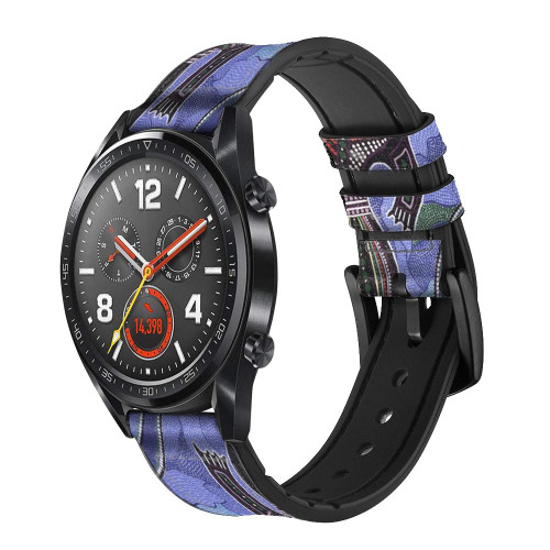 CA0690 Platypus Australian Aboriginal Art Correa de reloj inteligente de silicona y cuero para Wristwatch Smartwatch