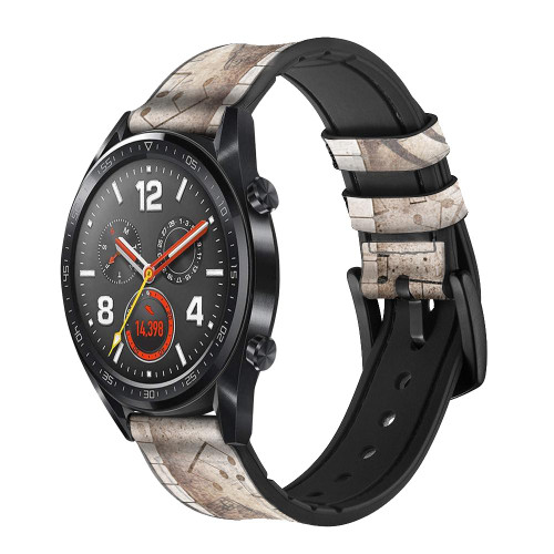 CA0693 Music Note Correa de reloj inteligente de silicona y cuero para Wristwatch Smartwatch