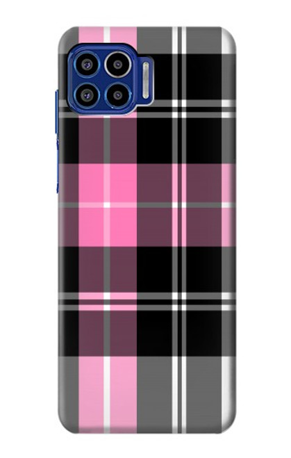 W3091 Pink Plaid Pattern Funda Carcasa Case y Caso Del Tirón Funda para Motorola One 5G