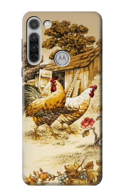 W2181 French Country Chicken Funda Carcasa Case y Caso Del Tirón Funda para Motorola Moto G8