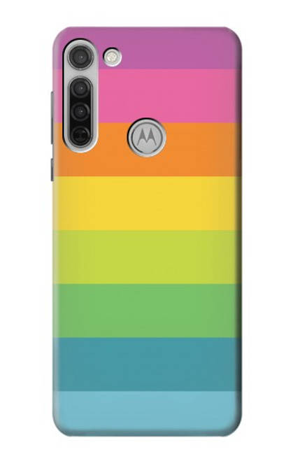 W2363 Rainbow Pattern Funda Carcasa Case y Caso Del Tirón Funda para Motorola Moto G8