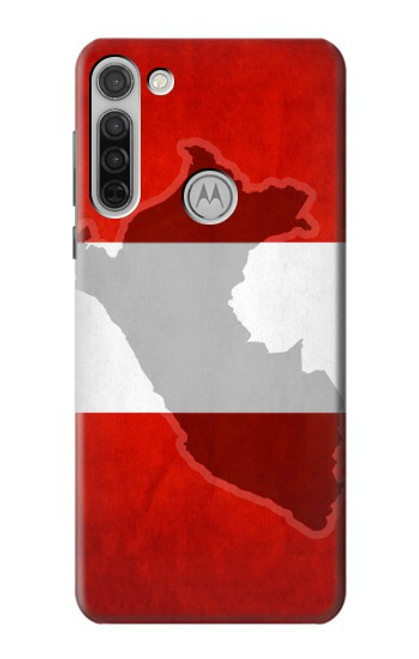 W3018 Peru Flag Funda Carcasa Case y Caso Del Tirón Funda para Motorola Moto G8