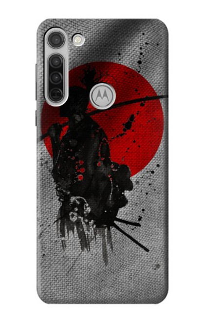 W3517 Japan Flag Samurai Funda Carcasa Case y Caso Del Tirón Funda para Motorola Moto G8