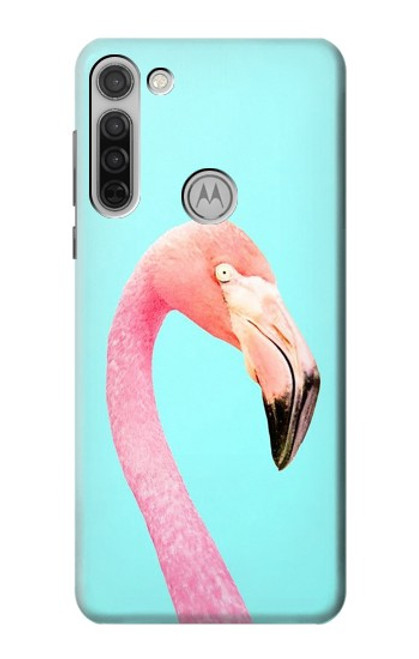 W3708 Pink Flamingo Funda Carcasa Case y Caso Del Tirón Funda para Motorola Moto G8