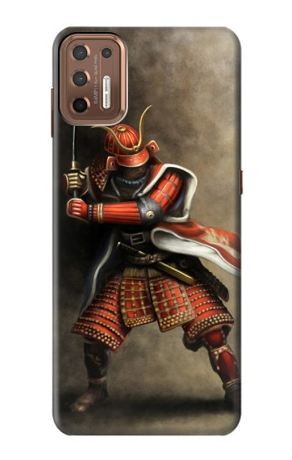 W0796 Japan Red Samurai Funda Carcasa Case y Caso Del Tirón Funda para Motorola Moto G9 Plus