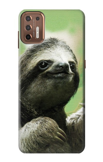 W2708 Smiling Sloth Funda Carcasa Case y Caso Del Tirón Funda para Motorola Moto G9 Plus