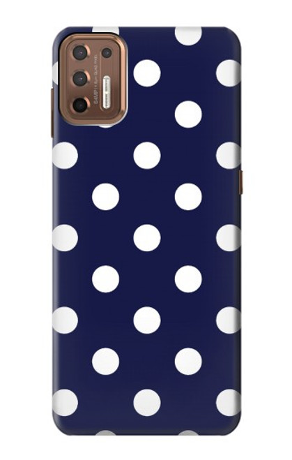 W3533 Blue Polka Dot Funda Carcasa Case y Caso Del Tirón Funda para Motorola Moto G9 Plus