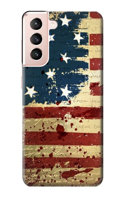 W2349 Old American Flag Funda Carcasa Case y Caso Del Tirón Funda para Samsung Galaxy S21 5G