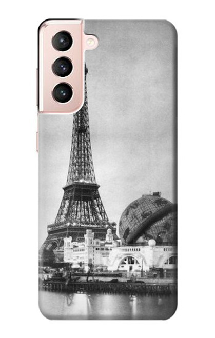 W2350 Old Paris Eiffel Tower Funda Carcasa Case y Caso Del Tirón Funda para Samsung Galaxy S21 5G