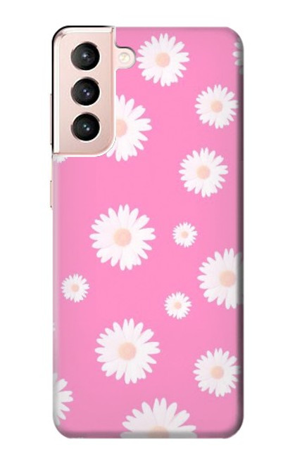 W3500 Pink Floral Pattern Funda Carcasa Case y Caso Del Tirón Funda para Samsung Galaxy S21 5G