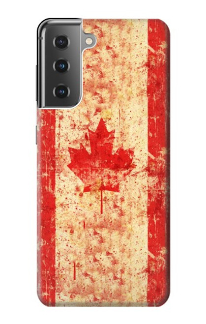 W1603 Canada Flag Old Vintage Funda Carcasa Case y Caso Del Tirón Funda para Samsung Galaxy S21 Plus 5G, Galaxy S21+ 5G