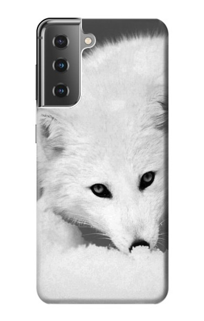 W2569 White Arctic Fox Funda Carcasa Case y Caso Del Tirón Funda para Samsung Galaxy S21 Plus 5G, Galaxy S21+ 5G