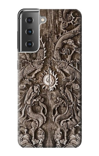 W3395 Dragon Door Funda Carcasa Case y Caso Del Tirón Funda para Samsung Galaxy S21 Plus 5G, Galaxy S21+ 5G