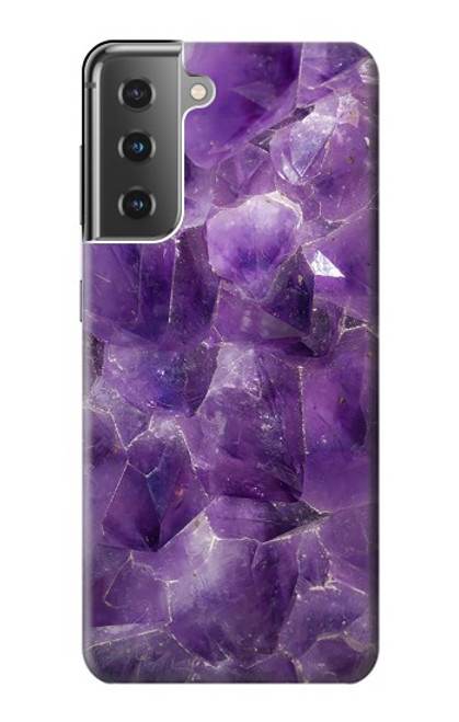 W3713 Purple Quartz Amethyst Graphic Printed Funda Carcasa Case y Caso Del Tirón Funda para Samsung Galaxy S21 Plus 5G, Galaxy S21+ 5G