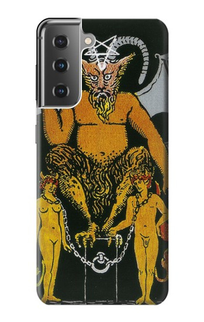 W3740 Tarot Card The Devil Funda Carcasa Case y Caso Del Tirón Funda para Samsung Galaxy S21 Plus 5G, Galaxy S21+ 5G