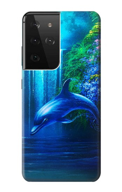 W0385 Dolphin Funda Carcasa Case y Caso Del Tirón Funda para Samsung Galaxy S21 Ultra 5G