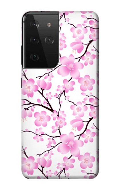 W1972 Sakura Cherry Blossoms Funda Carcasa Case y Caso Del Tirón Funda para Samsung Galaxy S21 Ultra 5G