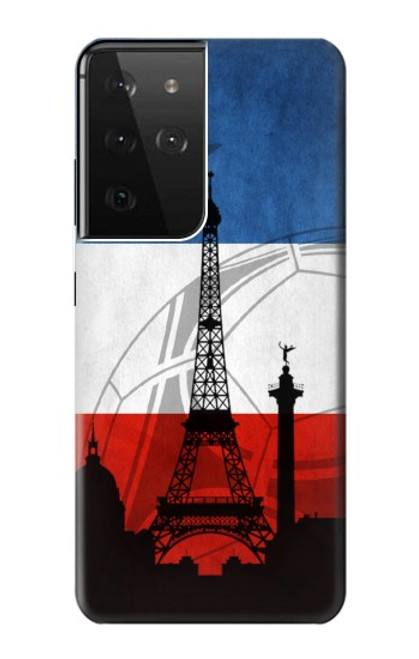 W2980 France Football Soccer Funda Carcasa Case y Caso Del Tirón Funda para Samsung Galaxy S21 Ultra 5G