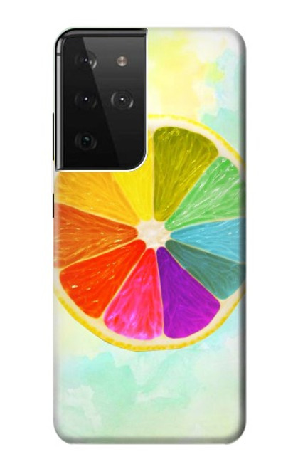 W3493 Colorful Lemon Funda Carcasa Case y Caso Del Tirón Funda para Samsung Galaxy S21 Ultra 5G