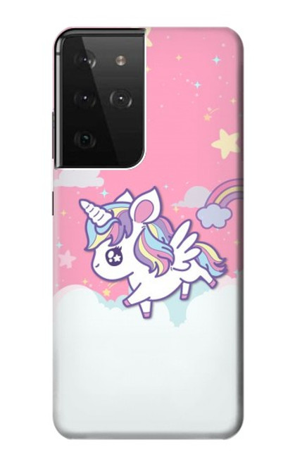 W3518 Unicorn Cartoon Funda Carcasa Case y Caso Del Tirón Funda para Samsung Galaxy S21 Ultra 5G