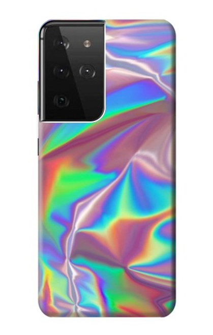 W3597 Holographic Photo Printed Funda Carcasa Case y Caso Del Tirón Funda para Samsung Galaxy S21 Ultra 5G