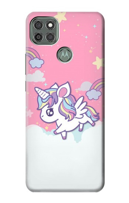 W3518 Unicorn Cartoon Funda Carcasa Case y Caso Del Tirón Funda para Motorola Moto G9 Power