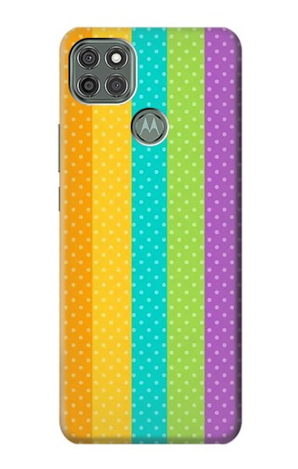 W3678 Colorful Rainbow Vertical Funda Carcasa Case y Caso Del Tirón Funda para Motorola Moto G9 Power