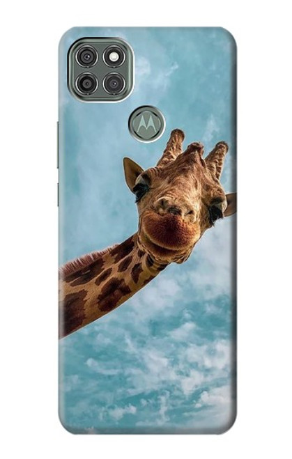 W3680 Cute Smile Giraffe Funda Carcasa Case y Caso Del Tirón Funda para Motorola Moto G9 Power