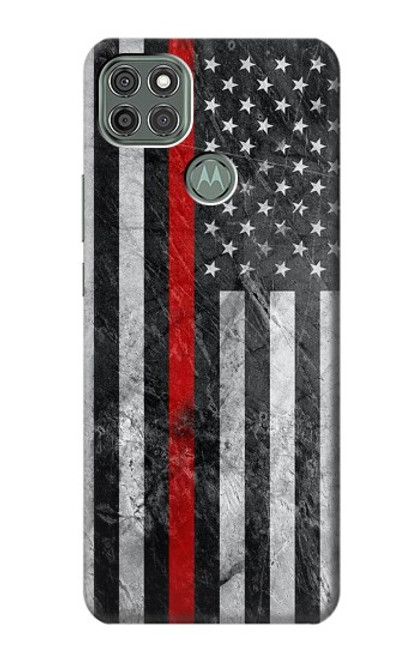 W3687 Firefighter Thin Red Line American Flag Funda Carcasa Case y Caso Del Tirón Funda para Motorola Moto G9 Power