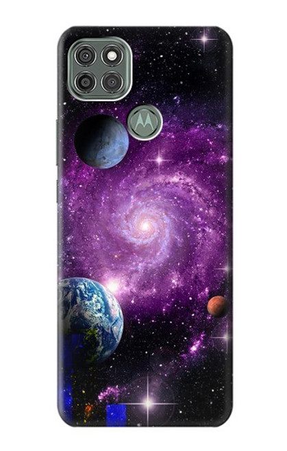 W3689 Galaxy Outer Space Planet Funda Carcasa Case y Caso Del Tirón Funda para Motorola Moto G9 Power