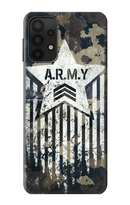 W3666 Army Camo Camouflage Funda Carcasa Case y Caso Del Tirón Funda para Samsung Galaxy A32 5G