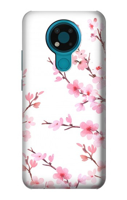 W3707 Pink Cherry Blossom Spring Flower Funda Carcasa Case y Caso Del Tirón Funda para Nokia 3.4
