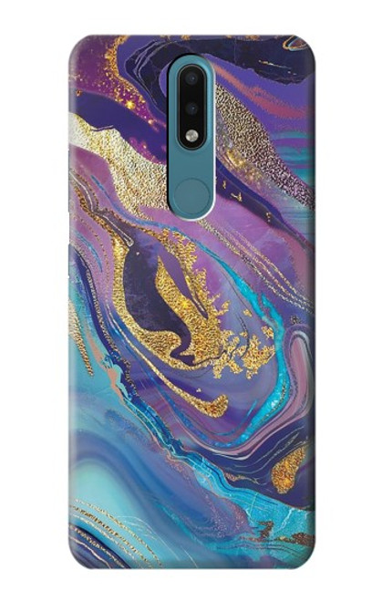 W3676 Colorful Abstract Marble Stone Funda Carcasa Case y Caso Del Tirón Funda para Nokia 2.4