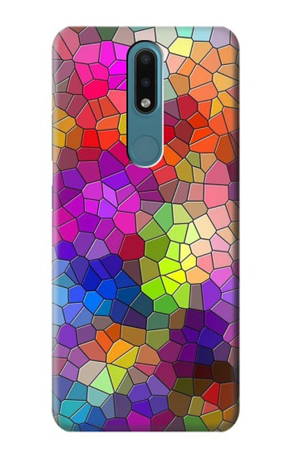 W3677 Colorful Brick Mosaics Funda Carcasa Case y Caso Del Tirón Funda para Nokia 2.4