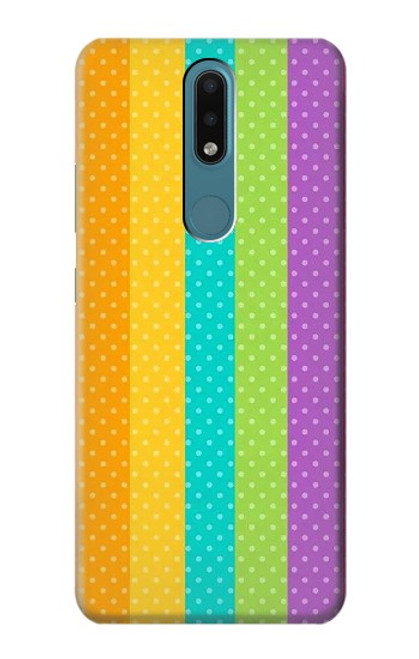 W3678 Colorful Rainbow Vertical Funda Carcasa Case y Caso Del Tirón Funda para Nokia 2.4