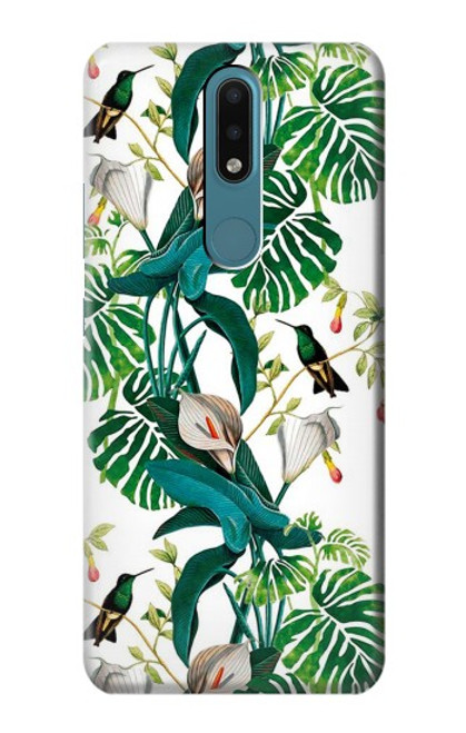 W3697 Leaf Life Birds Funda Carcasa Case y Caso Del Tirón Funda para Nokia 2.4