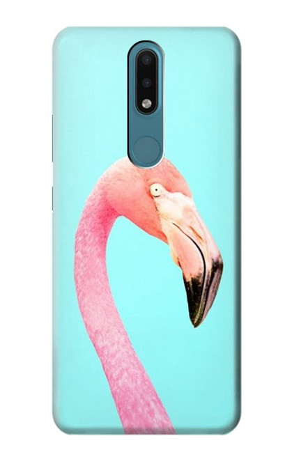 W3708 Pink Flamingo Funda Carcasa Case y Caso Del Tirón Funda para Nokia 2.4