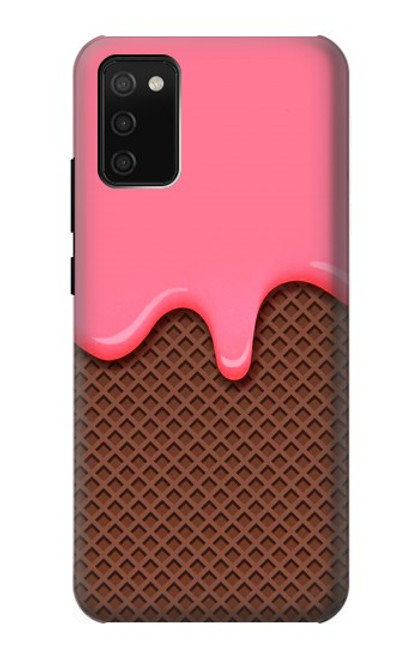 W3754 Strawberry Ice Cream Cone Funda Carcasa Case y Caso Del Tirón Funda para Samsung Galaxy A02s, Galaxy M02s