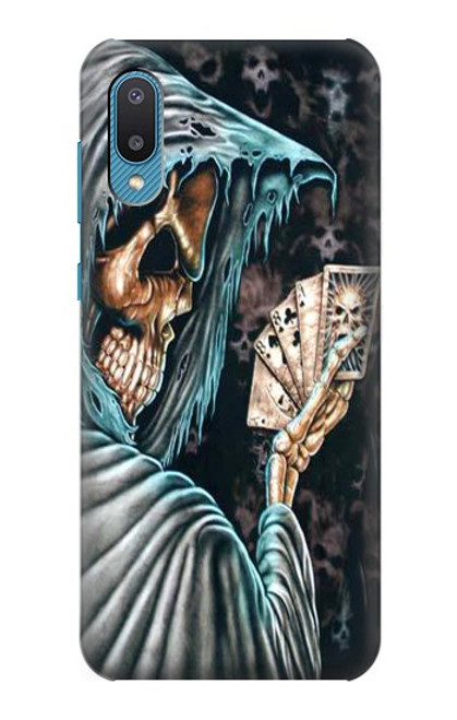 W0748 Grim Reaper Death Poker Funda Carcasa Case y Caso Del Tirón Funda para Samsung Galaxy A04, Galaxy A02, M02