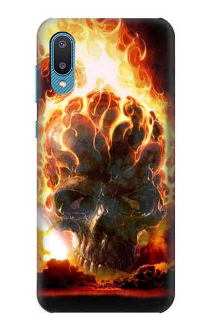 W0863 Hell Fire Skull Funda Carcasa Case y Caso Del Tirón Funda para Samsung Galaxy A04, Galaxy A02, M02