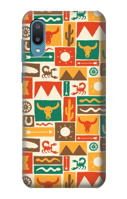 W1873 Western Pattern Funda Carcasa Case y Caso Del Tirón Funda para Samsung Galaxy A04, Galaxy A02, M02