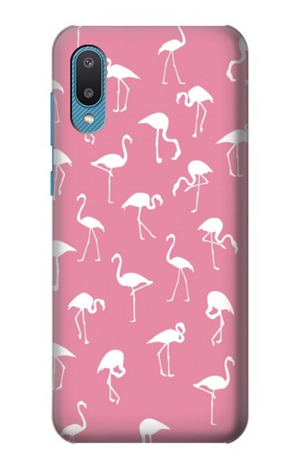 W2858 Pink Flamingo Pattern Funda Carcasa Case y Caso Del Tirón Funda para Samsung Galaxy A04, Galaxy A02, M02