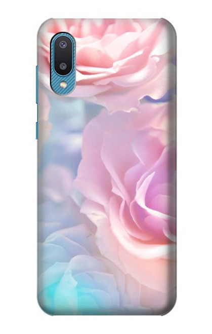 W3050 Vintage Pastel Flowers Funda Carcasa Case y Caso Del Tirón Funda para Samsung Galaxy A04, Galaxy A02, M02