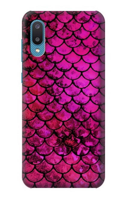 W3051 Pink Mermaid Fish Scale Funda Carcasa Case y Caso Del Tirón Funda para Samsung Galaxy A04, Galaxy A02, M02