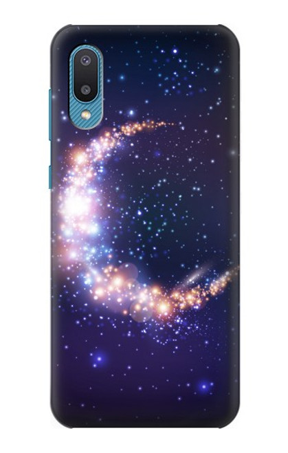 W3324 Crescent Moon Galaxy Funda Carcasa Case y Caso Del Tirón Funda para Samsung Galaxy A04, Galaxy A02, M02