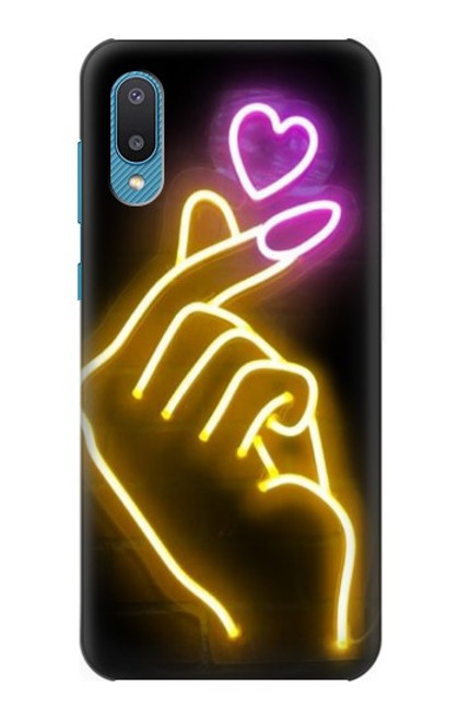 W3512 Cute Mini Heart Neon Graphic Funda Carcasa Case y Caso Del Tirón Funda para Samsung Galaxy A04, Galaxy A02, M02