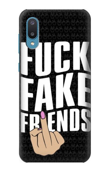 W3598 Middle Finger Fuck Fake Friend Funda Carcasa Case y Caso Del Tirón Funda para Samsung Galaxy A04, Galaxy A02, M02