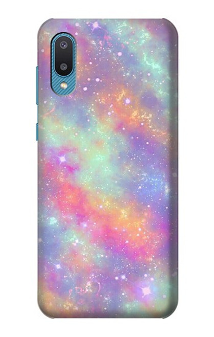 W3706 Pastel Rainbow Galaxy Pink Sky Funda Carcasa Case y Caso Del Tirón Funda para Samsung Galaxy A04, Galaxy A02, M02